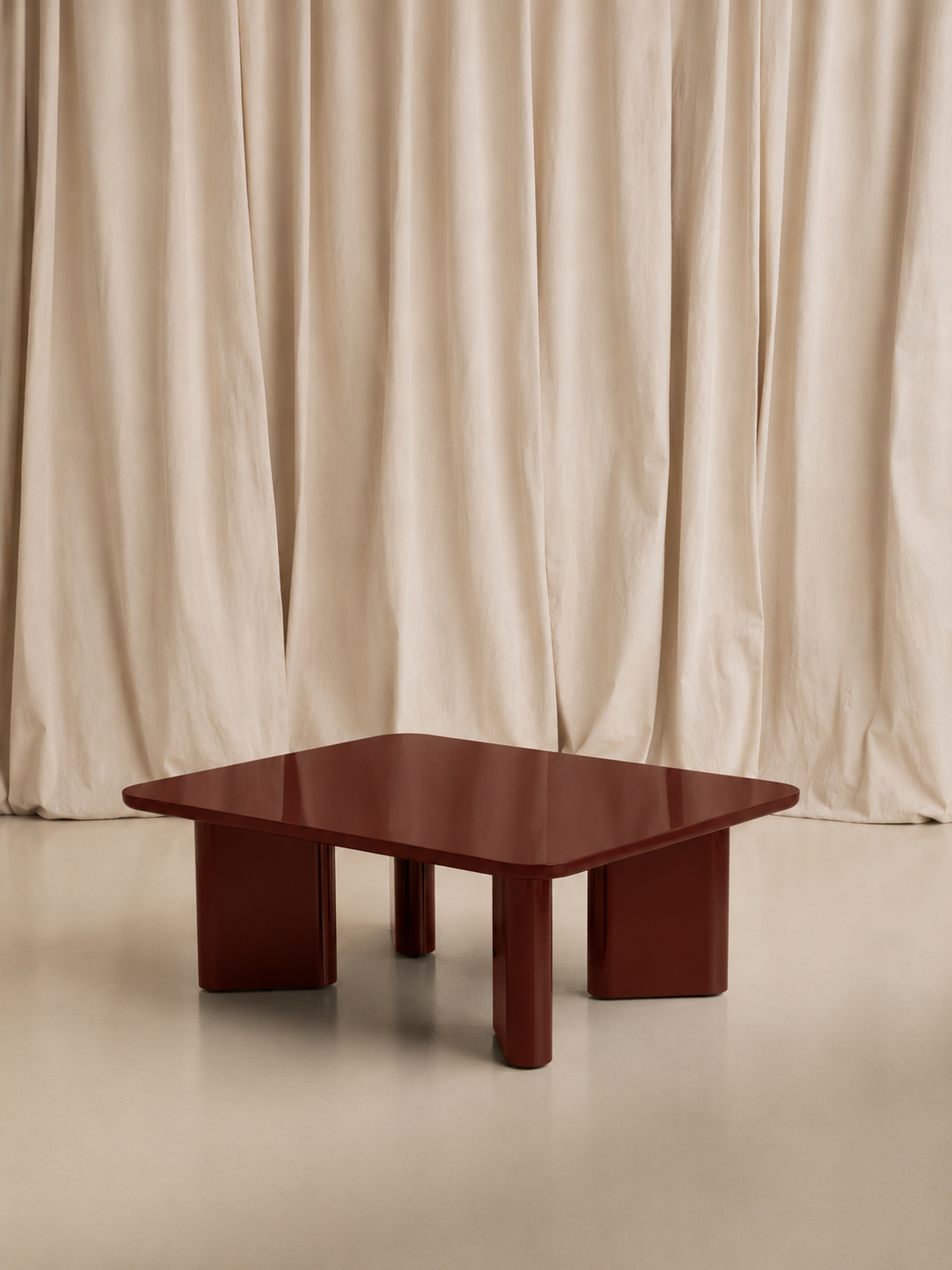 Burgundy lacquered coffee table