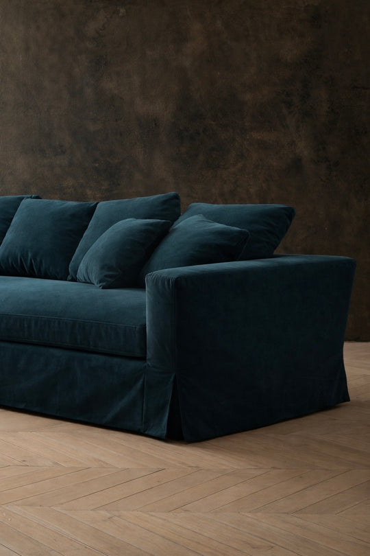 Omaanda Petrol Velvet Sofa