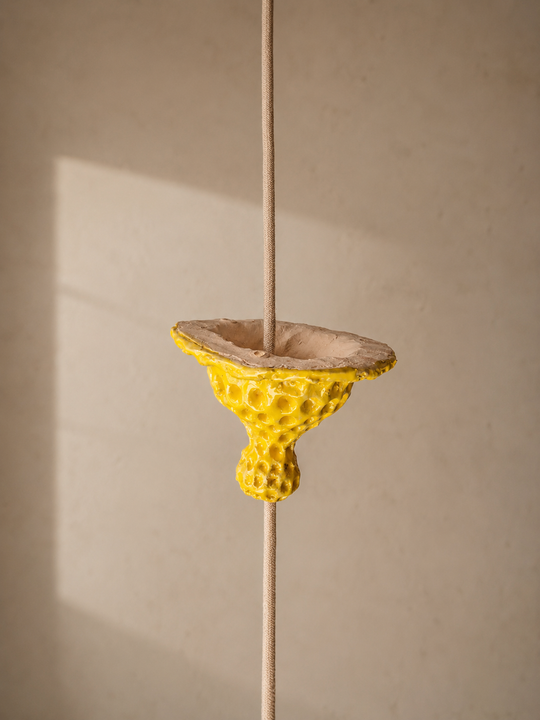 Yellow ceramic felt lampshade 28CM