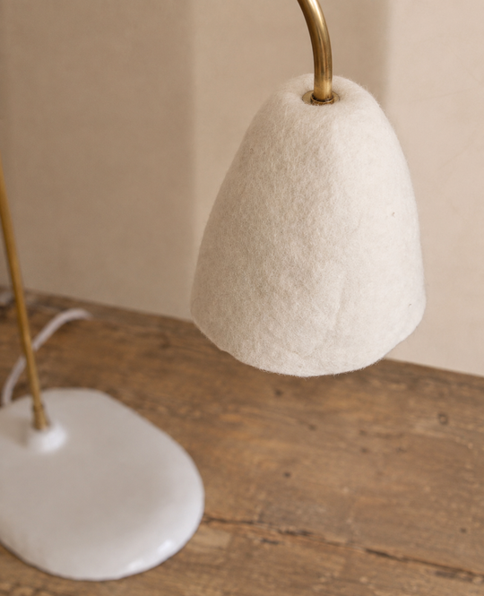 Brass and felt table lamp