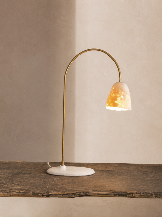 Brass and felt table lamp
