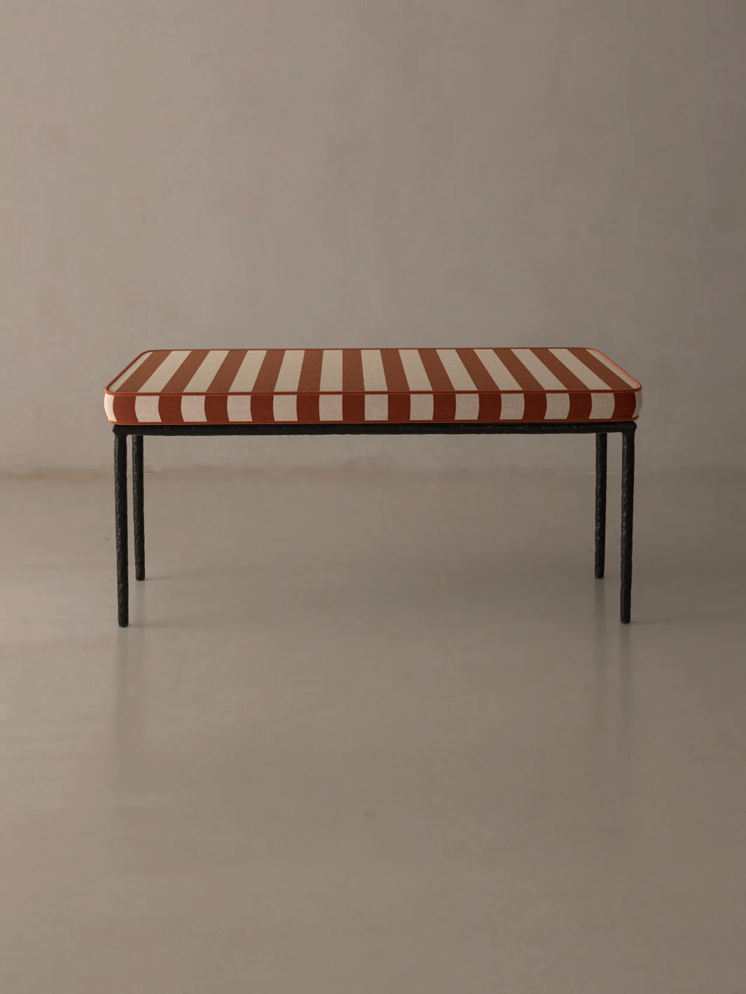 Medaillon bench cover 100cm Tomato and Beige