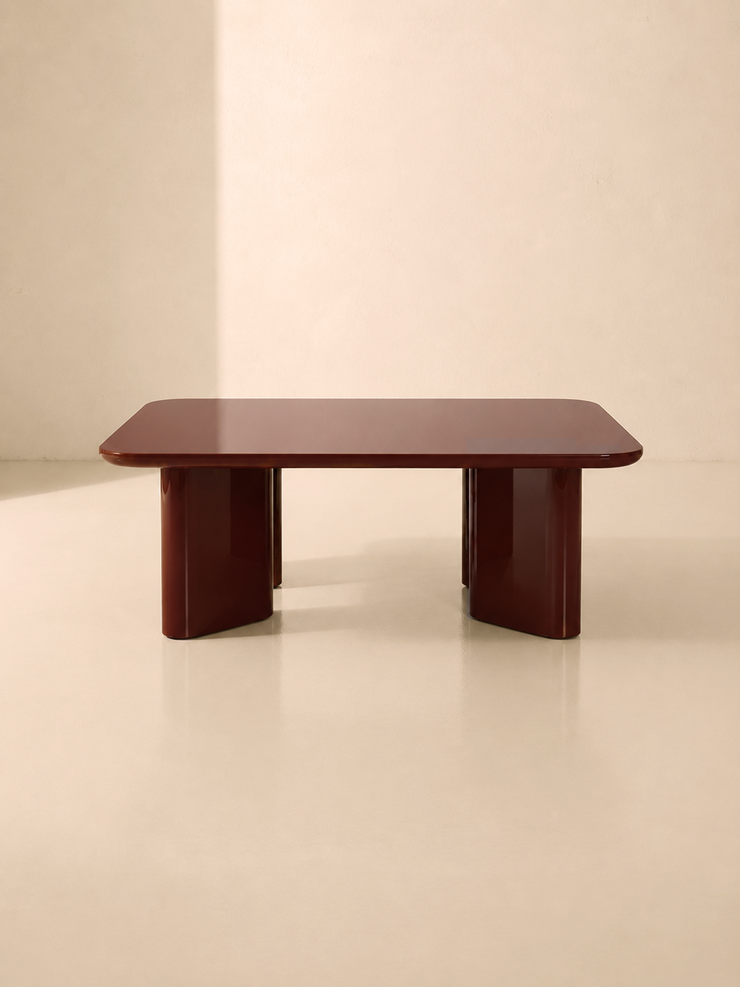 Burgundy lacquered coffee table