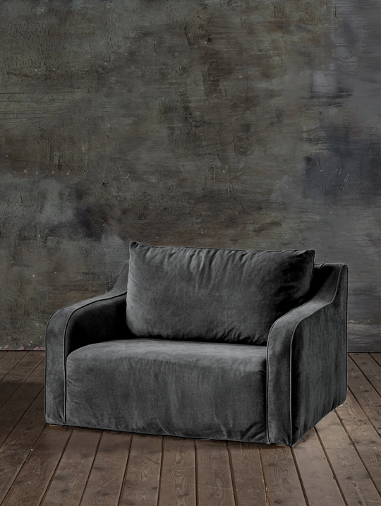 Comporta Velvet Anthracite Grey Armchair