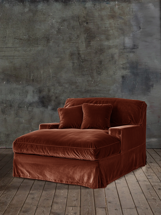 Chaise longue Capri terciopelo Copper