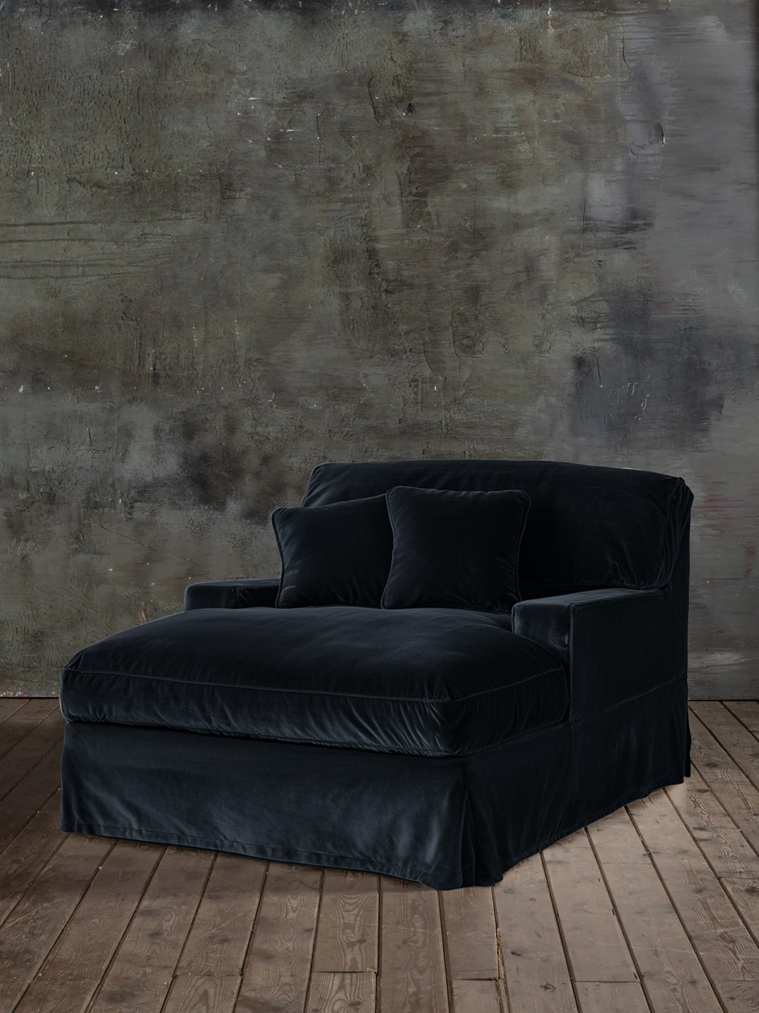 Chaise longue Capri Terciopelo Negro