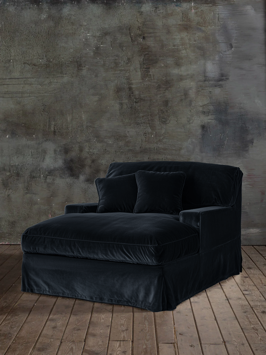 Chaise longue Capri Terciopelo Negro