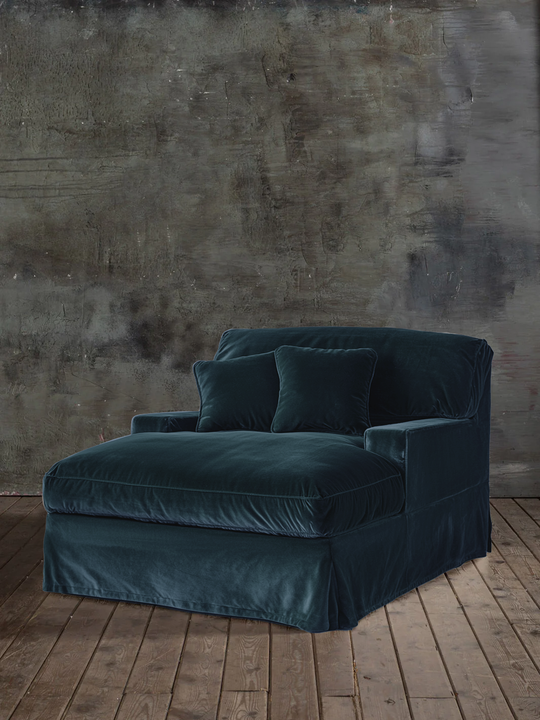 Chaise longue Capri Petrol Velvet