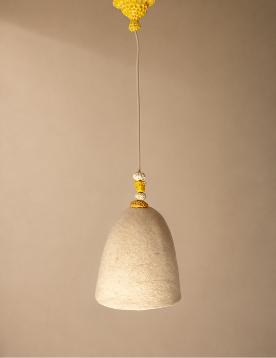 Yellow ceramic felt lampshade 28CM