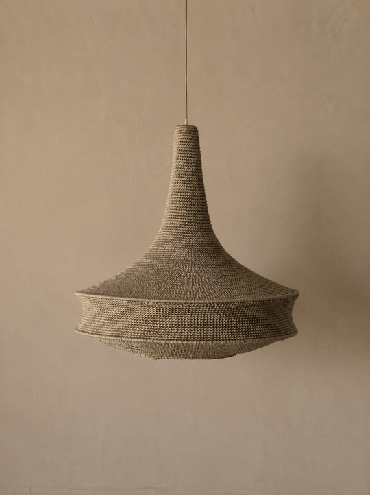Crochet lamp J color Clay Medium