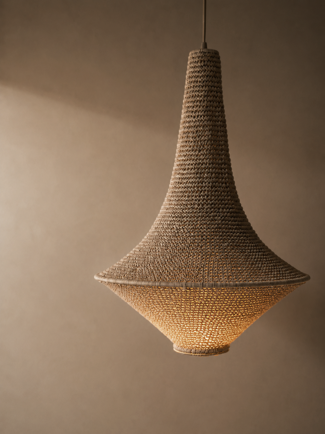 Crochet lamp W color Clay Large