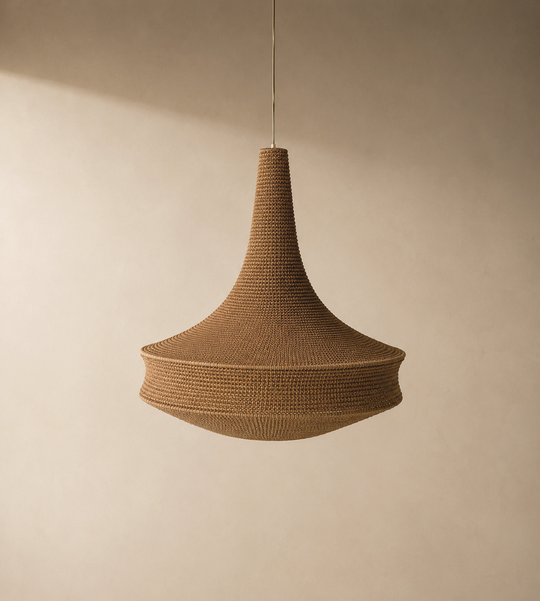 Crochet lamp J color Honey Medium
