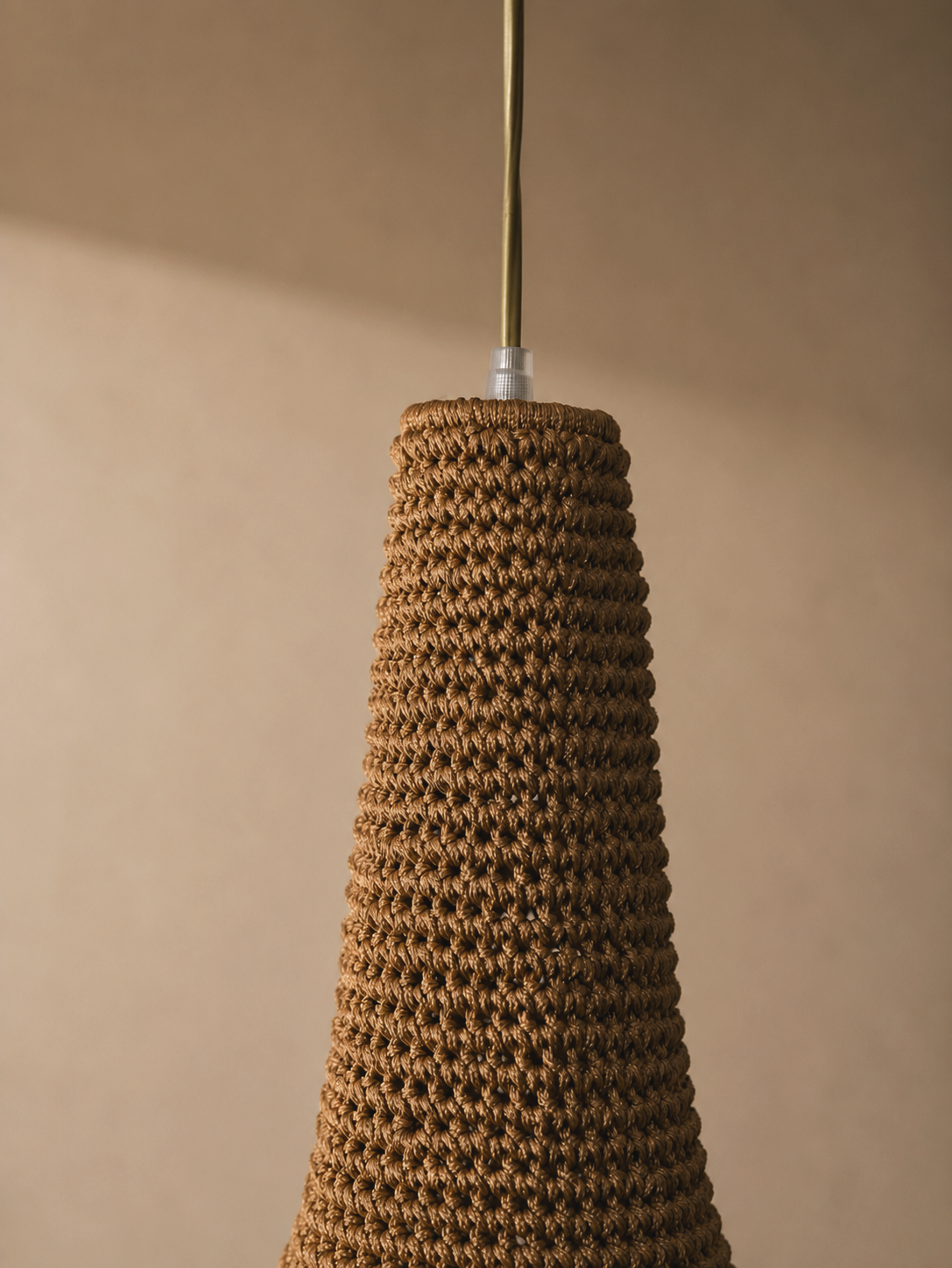 Crochet lamp J color Honey Medium