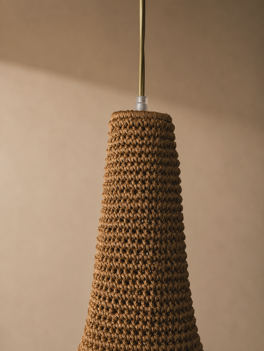 Crochet lamp J color Honey Medium
