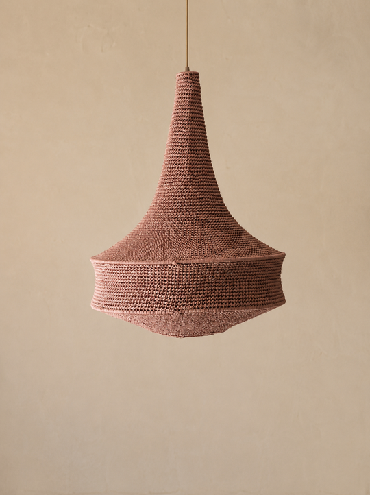 Crochet lamp J color Blush Medium