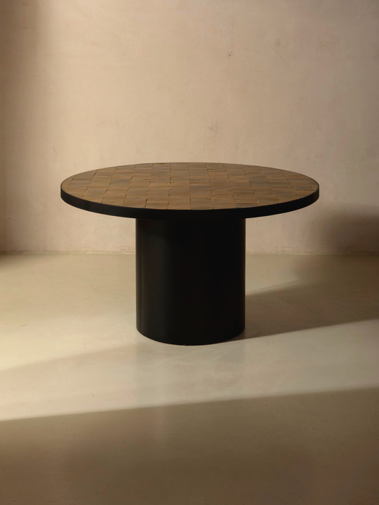 Zellige Olive Round Table 130cm diameter x 73cm