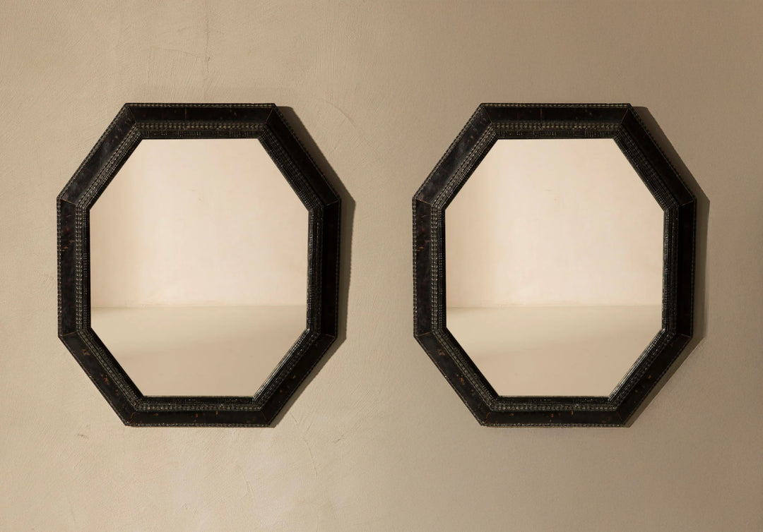 Pair of Maison RG turtle mirrors from the 1940s