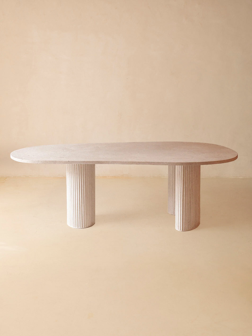 Travertine marble organic table 230x103cm