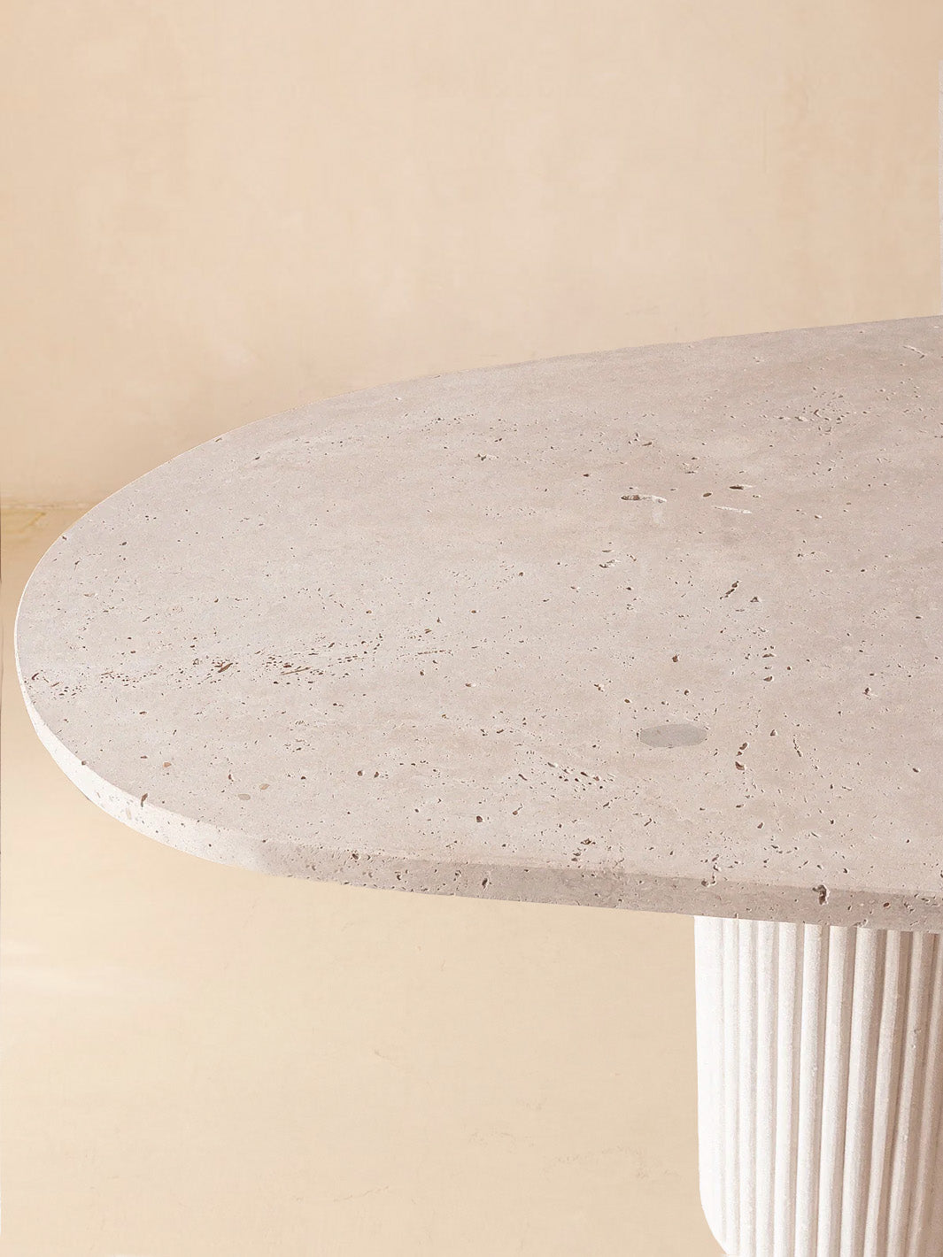 Travertine marble organic table 230x103cm