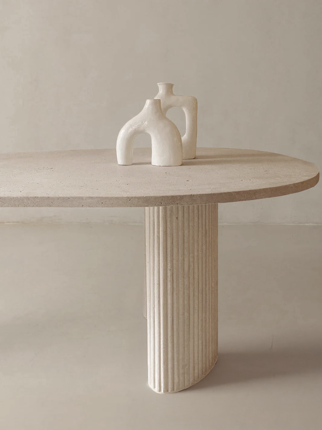 Travertine marble organic table 230x103cm