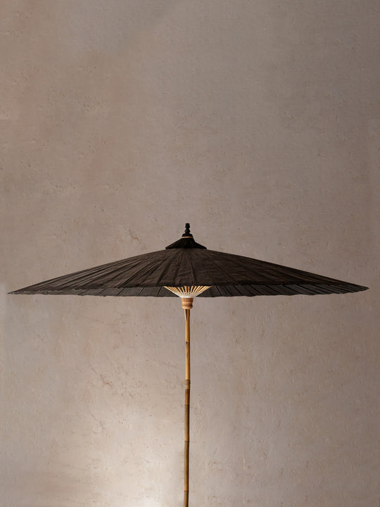 Waterproof and black bamboo parasol without foot