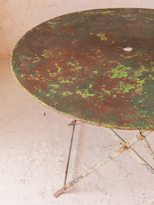 Mesa hierro plegable verde Bélgica años 50