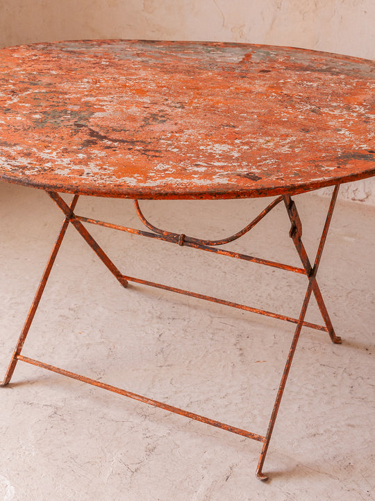 Mesa hierro plegable roja Bélgica años 50