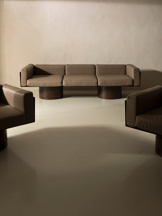 Set Sofá y butacas de acero corten