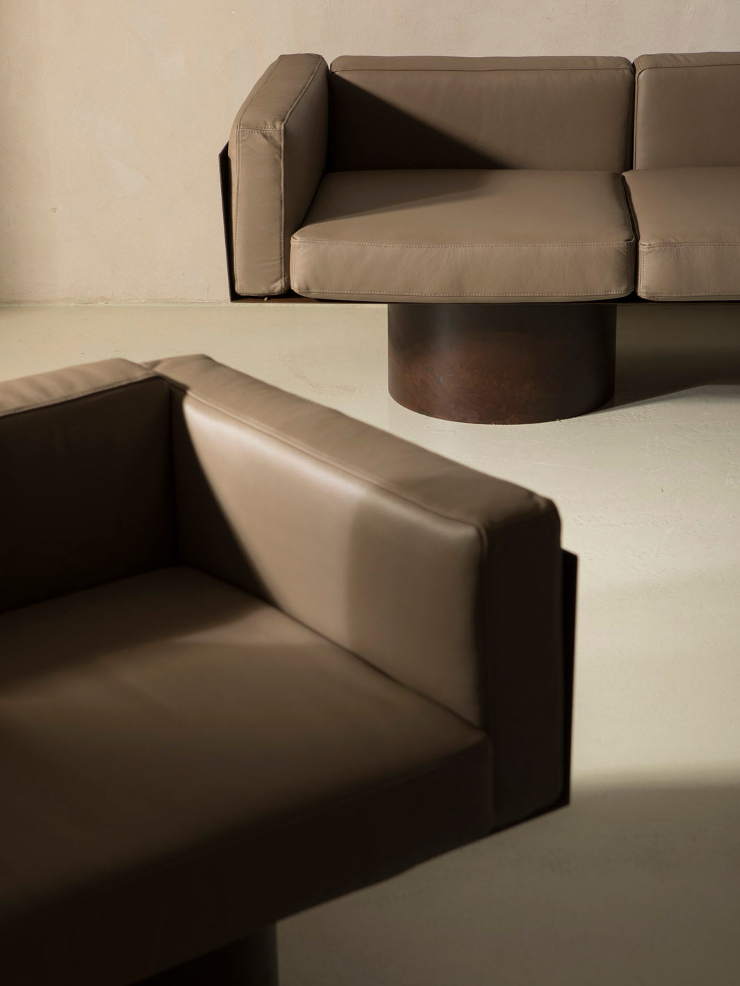 Corten steel sofa and armchair set