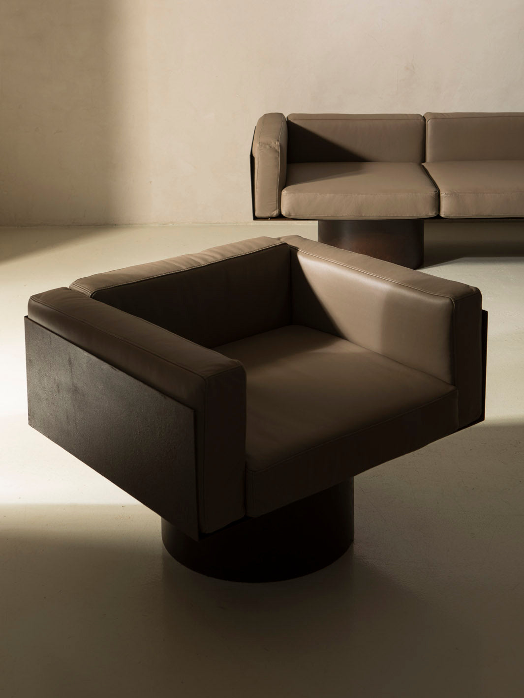 Corten steel sofa and armchair set