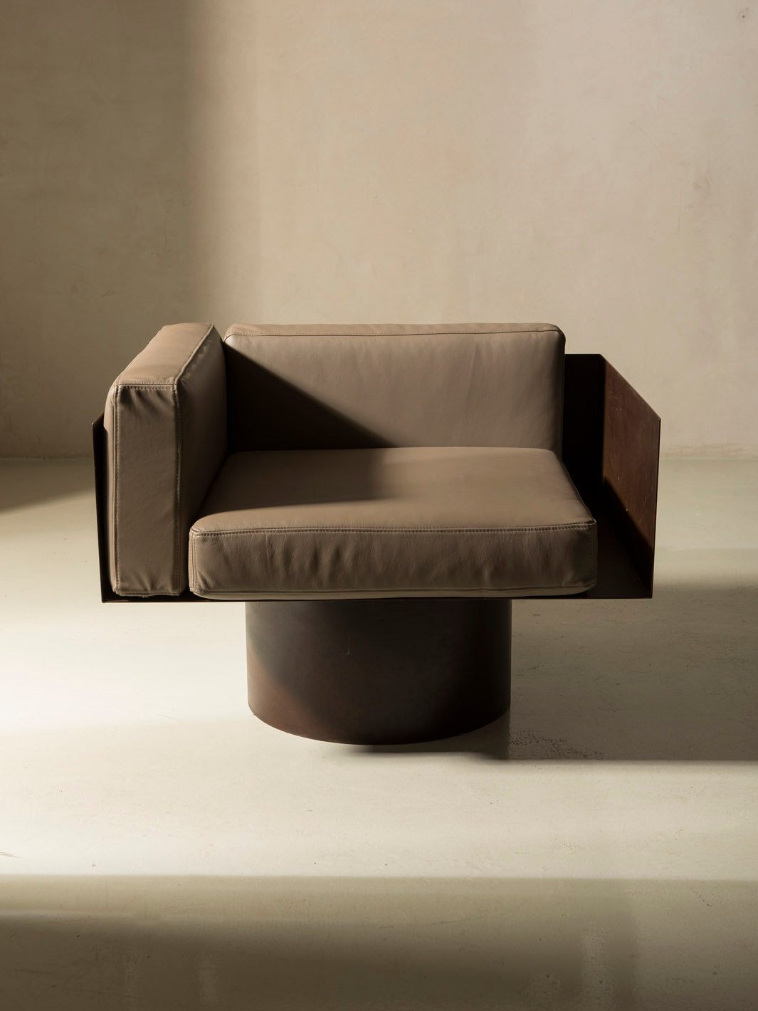 Corten steel sofa and armchair set