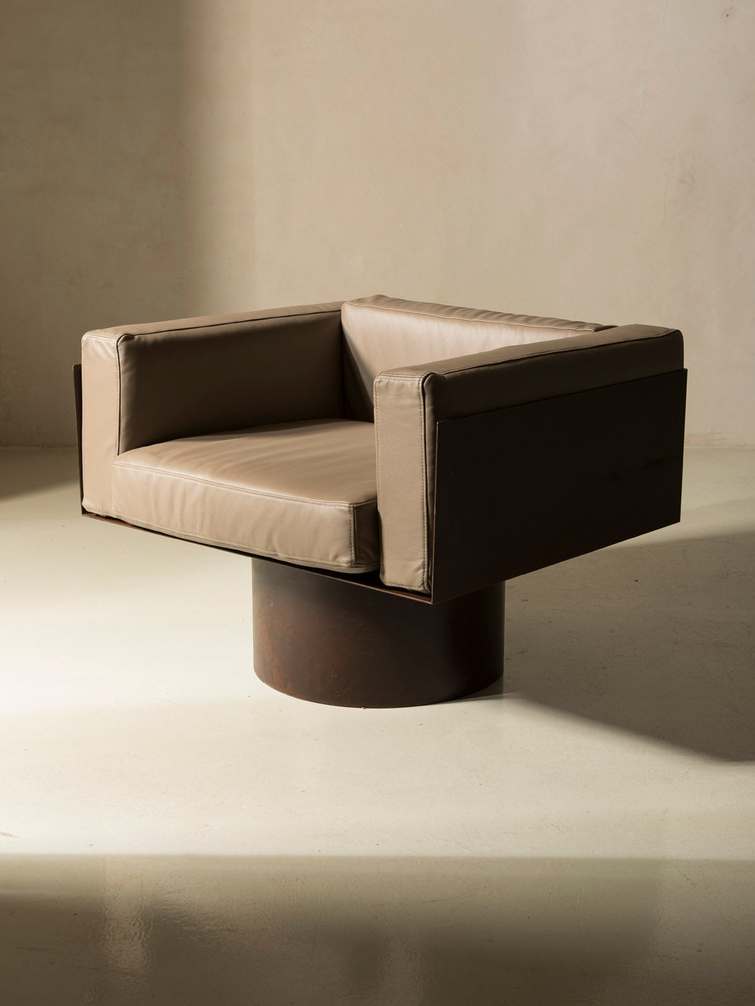 Corten steel sofa and armchair set