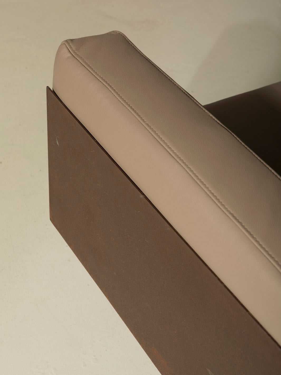 Corten steel sofa and armchair set