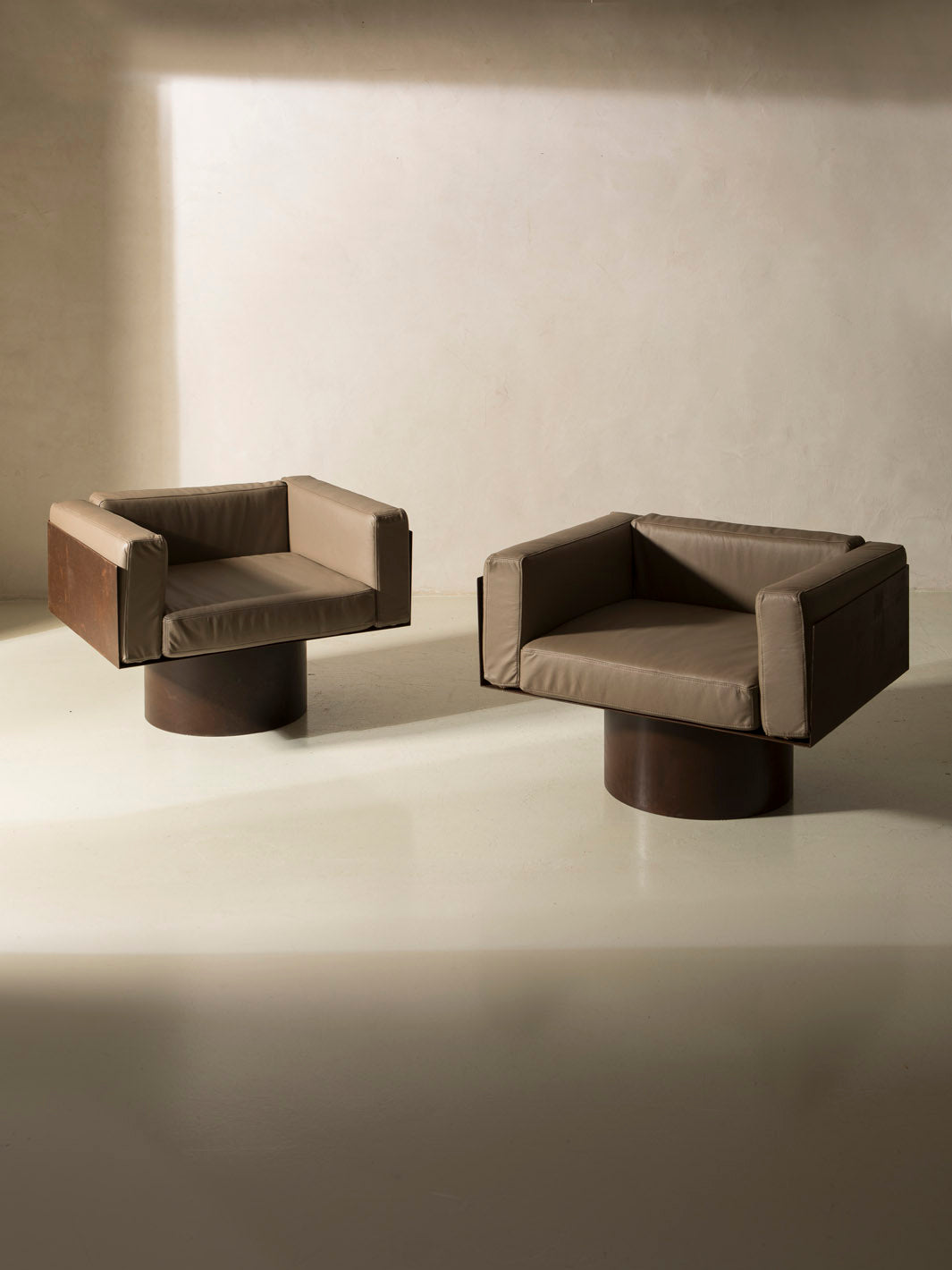 Corten steel sofa and armchair set