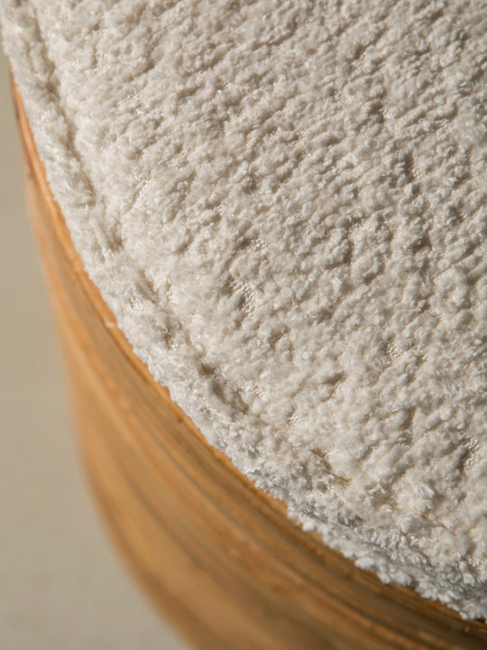 Pouf artesanal italiano de bambú y rizo