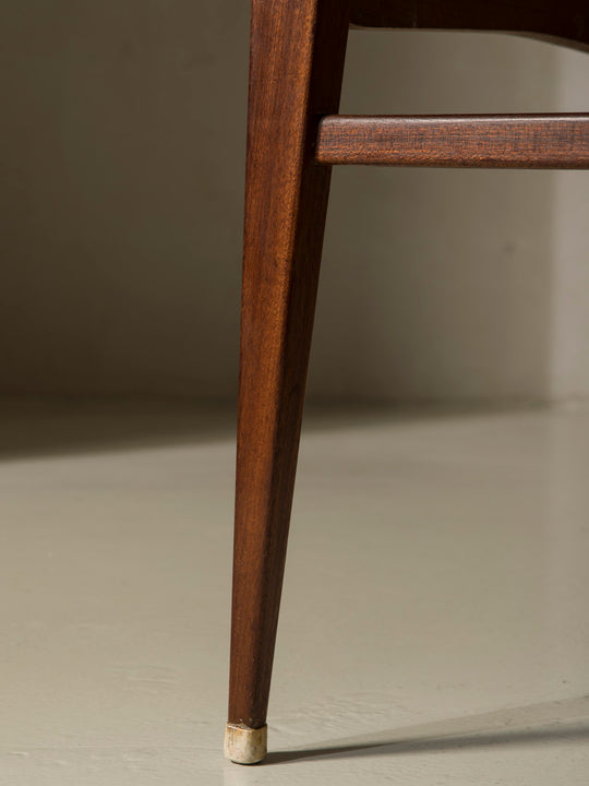 Juego 6 sillas Palosanto tapizadas en verde años 50