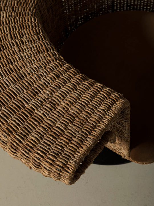 Pareja butacas Italia años 40 hierro y ratán giratorias