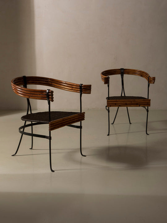 Pareja butacas bambú Italianas de los años 60