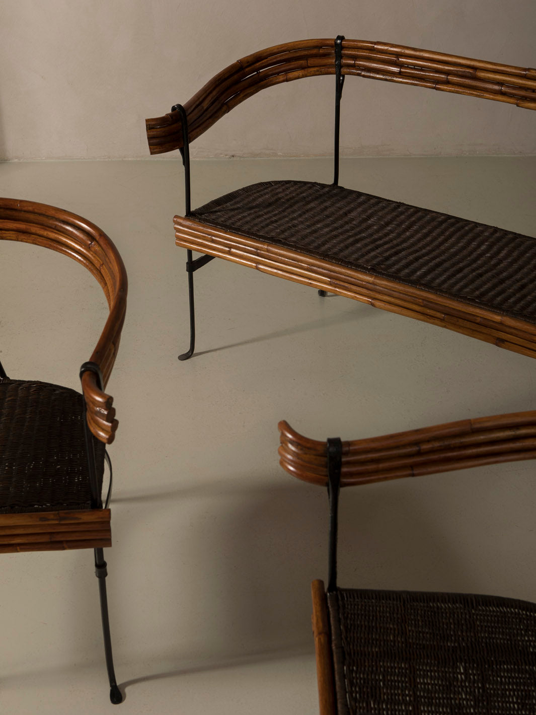 Pareja butacas bambú Italianas de los años 60