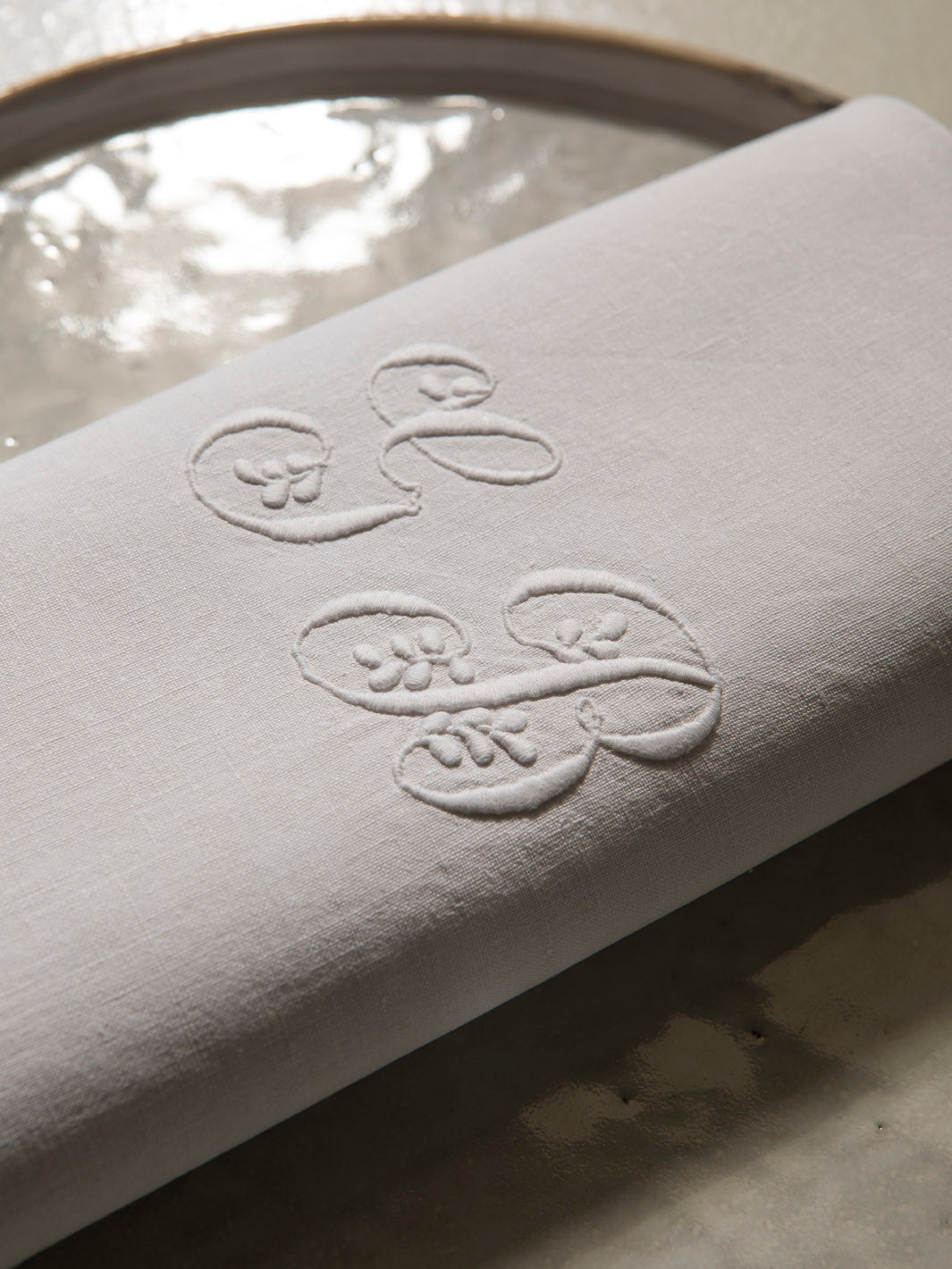 Juego de 10 servilletas de Damasco "GB"