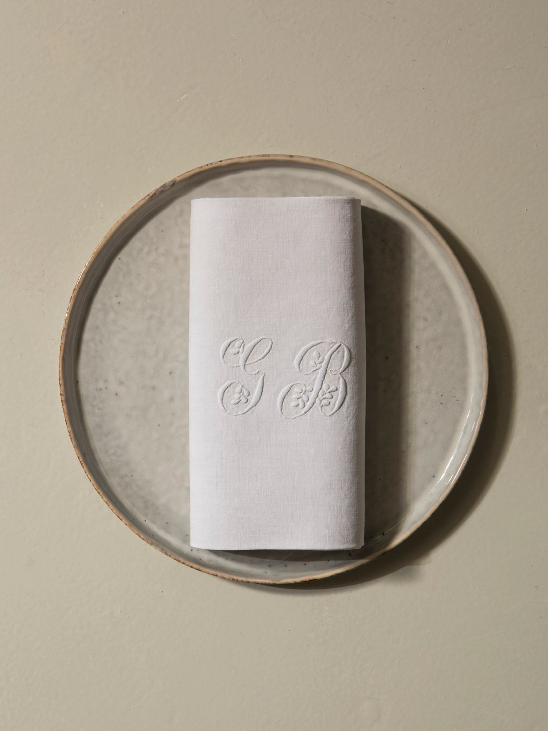 Juego de 10 servilletas de Damasco "GB"