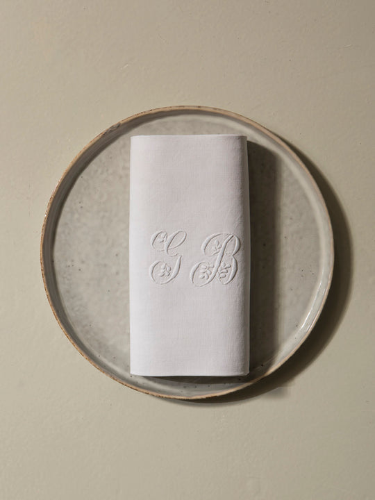 Juego de 10 servilletas de Damasco "GB"