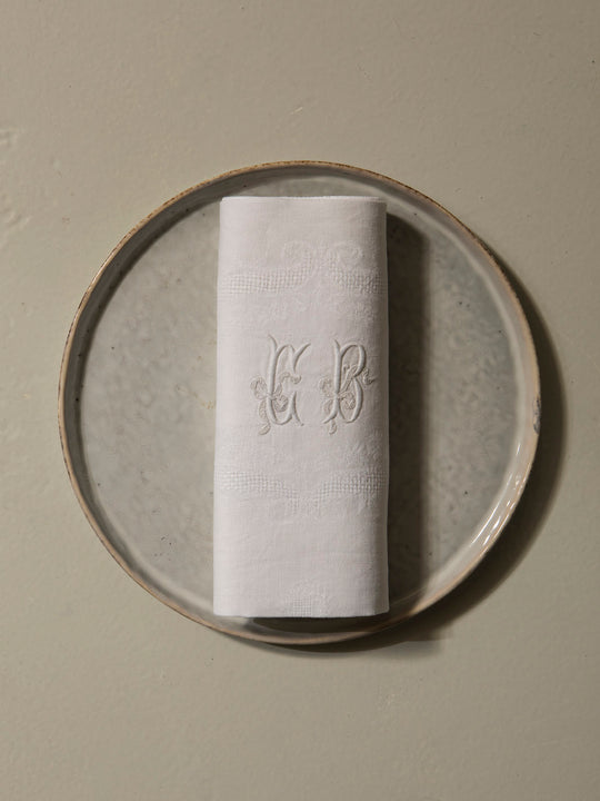 Juego de 10 servilletas de Damasco "CB"