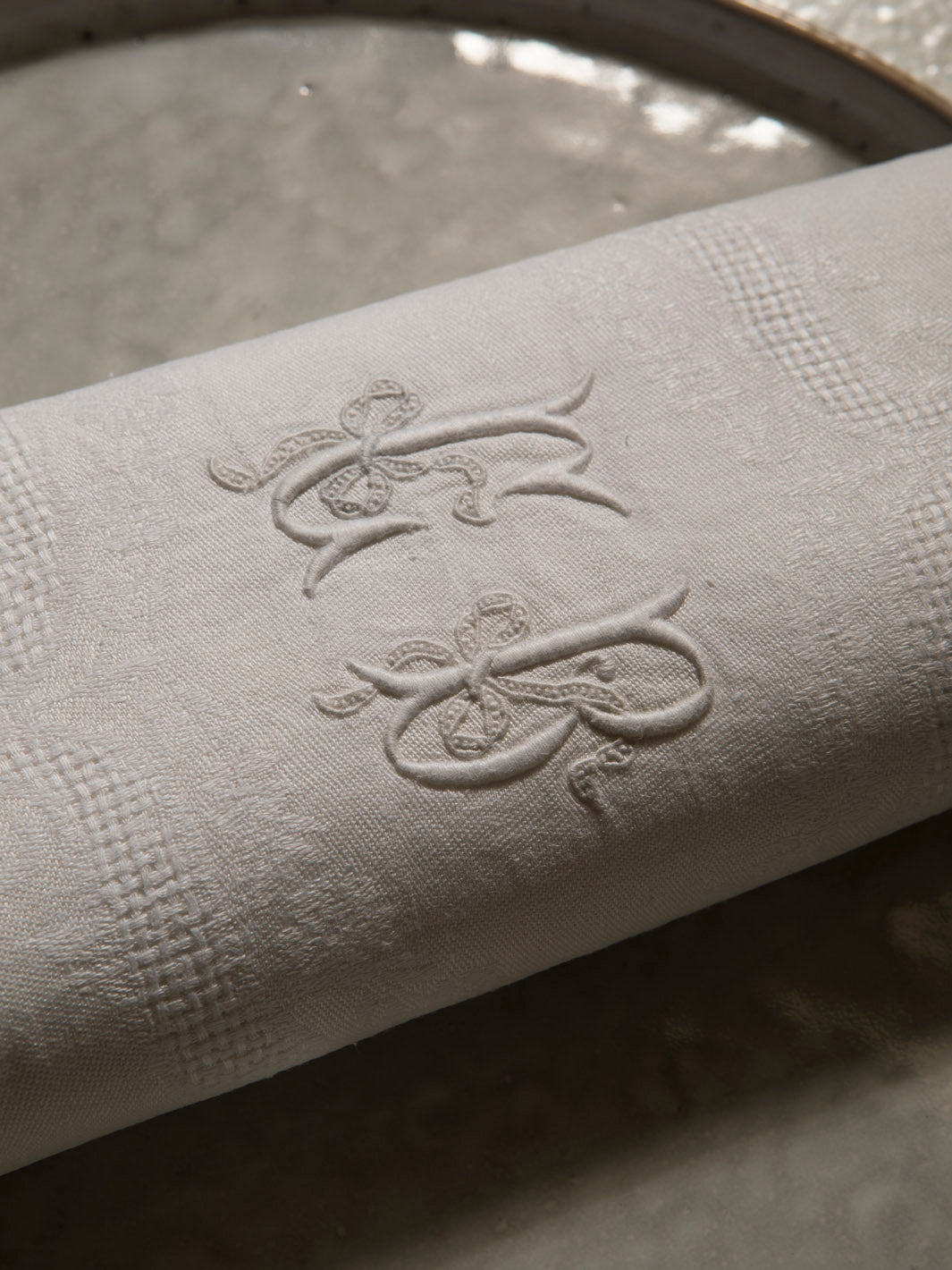 Juego de 10 servilletas de Damasco "CB"