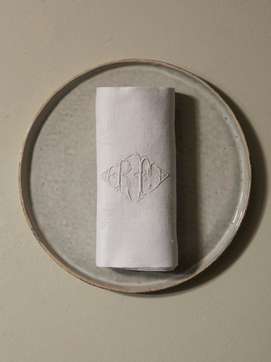 Juego de 12 servilletas de Damasco "RC"