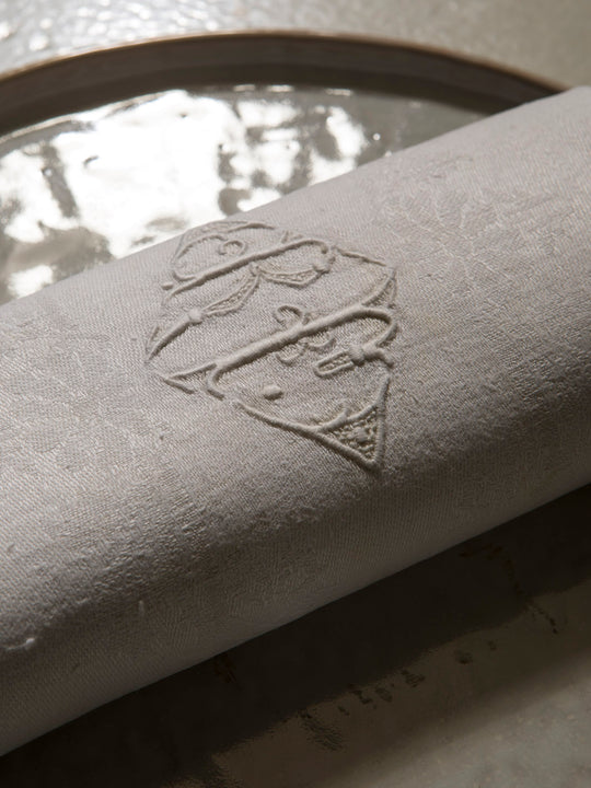 Juego de 12 servilletas de Damasco "RC"