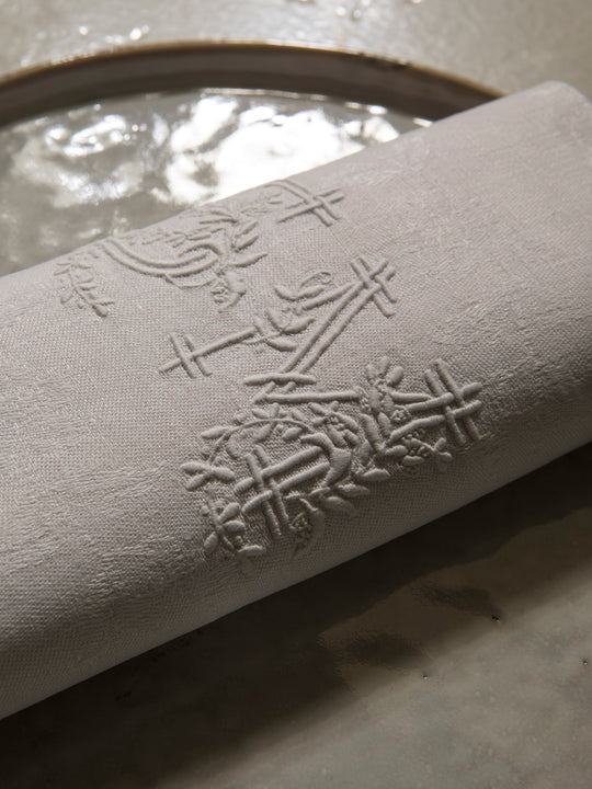 Juego de 6 servilletas de Damasco "SM"