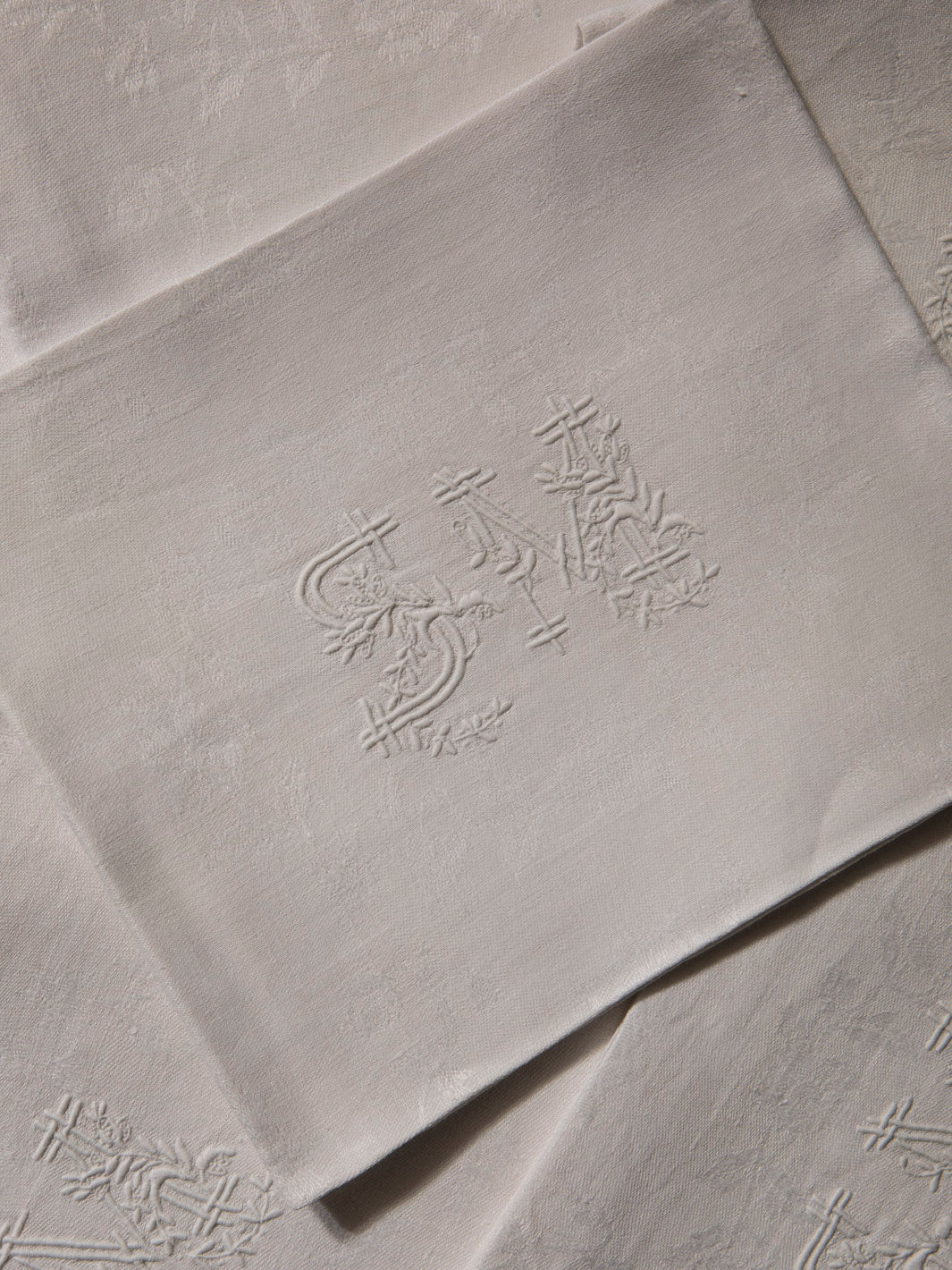 Juego de 6 servilletas de Damasco "SM"