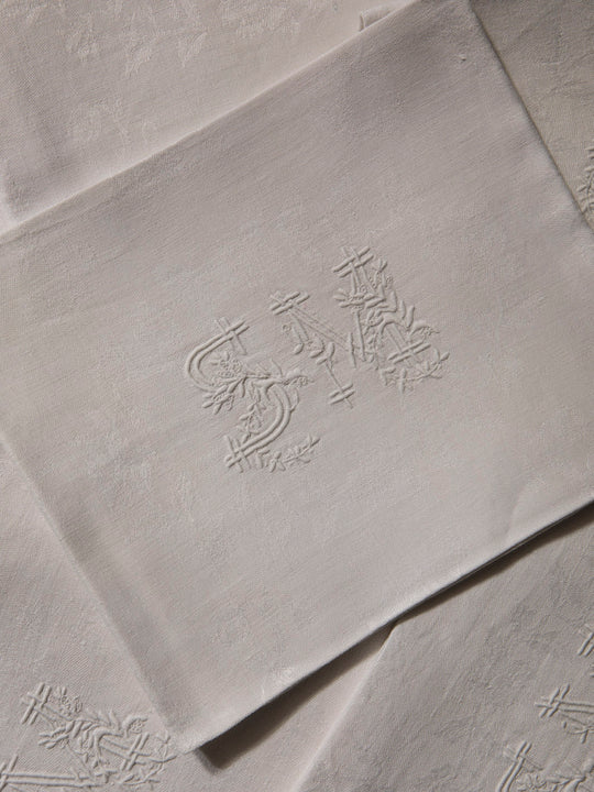 Juego de 6 servilletas de Damasco "SM"