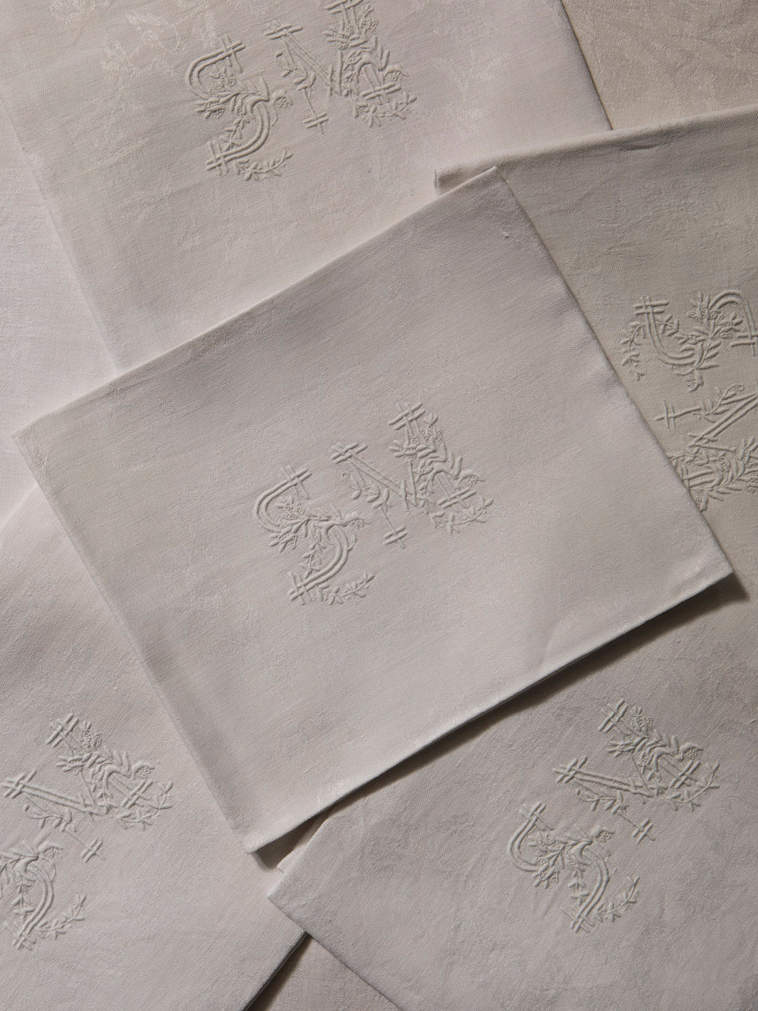 Juego de 6 servilletas de Damasco "SM"